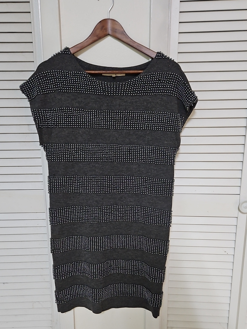 Women's 3.1 Philip Lim Gray Beaded Merino Wool Dress